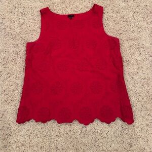 Talbots Red Embroidered Tank Top